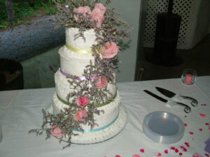 Floral 4-tier Wedding Cake