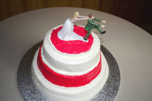 Caught Him! 2-tier Wedding Cake