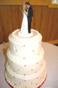 Elegant 3-tier Beaded Wedding Cake